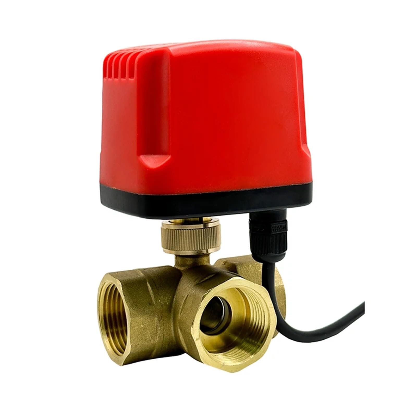 Valvola a sfera motorizzata impermeabile a tre vie da 1/2", 3/4", 1", 2", in ottone, a tre fili, a due controlli(1-1/2",T TYPE_220AC_CR04)