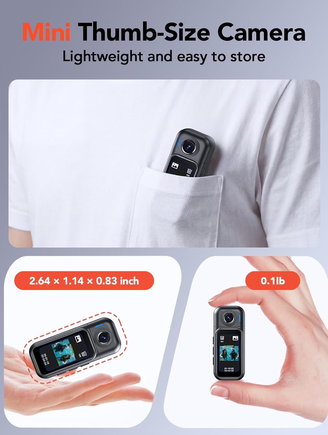 BOBLOV Mini Body Camera Waterproof, 64GB Wearable Camera with Smart Touch Screen, 7 Hours Recording with Charging Dock, Magnetic Clips, up to 33FT Waterproof Case for Vlogging, Daily Use W3