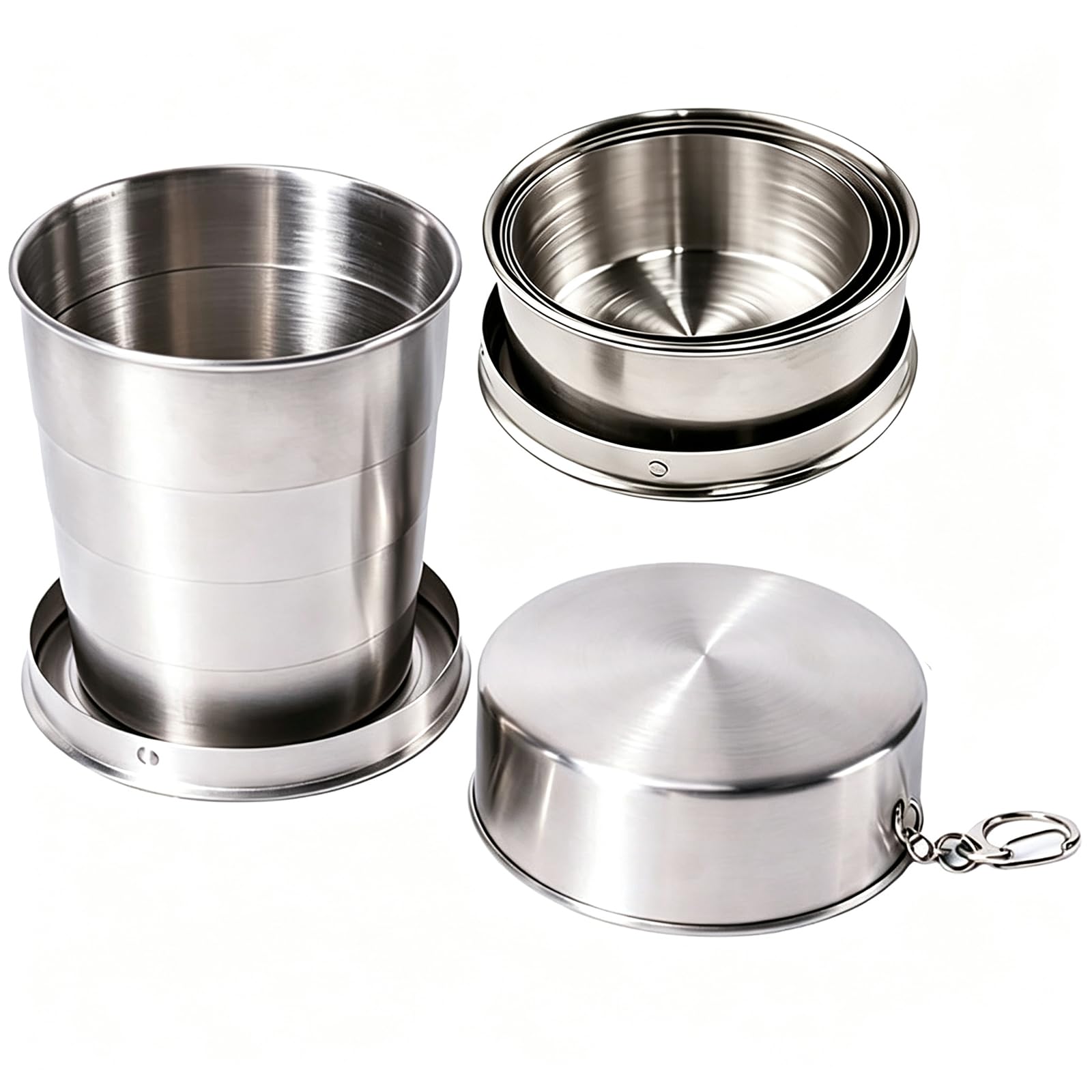 LAIYORA Collapsible 304 Stainless Steel Cup 250ml Telescopic Travel Mug