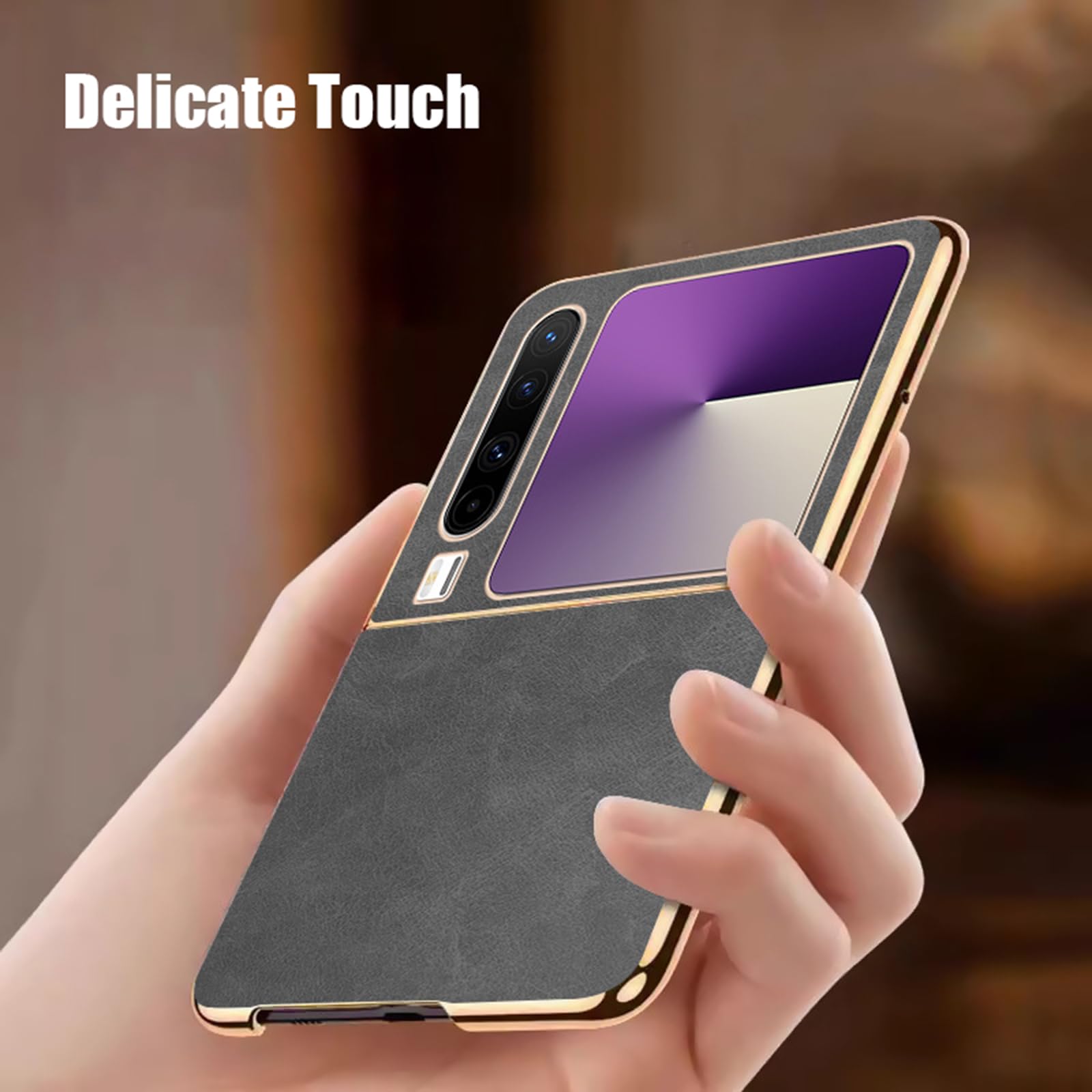 Ultra Mince Coque pour Huawei Pura X, Galvanoplastie Antichoc Etui Luxe Léger Minimaliste Cuir Housse,Rouge,PuraX