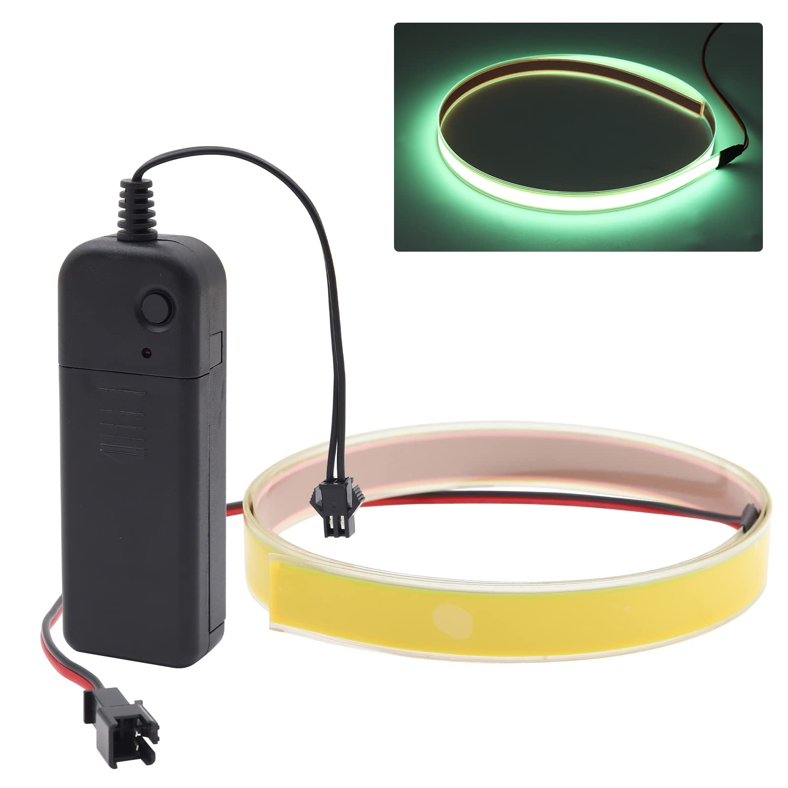 YnGia 1M/3Ft EL Panel Electroluminescent Light Strip LED Rope Light Glowing EL Wire Light with Battery for Home DIY Lighting Projects (Light Green)