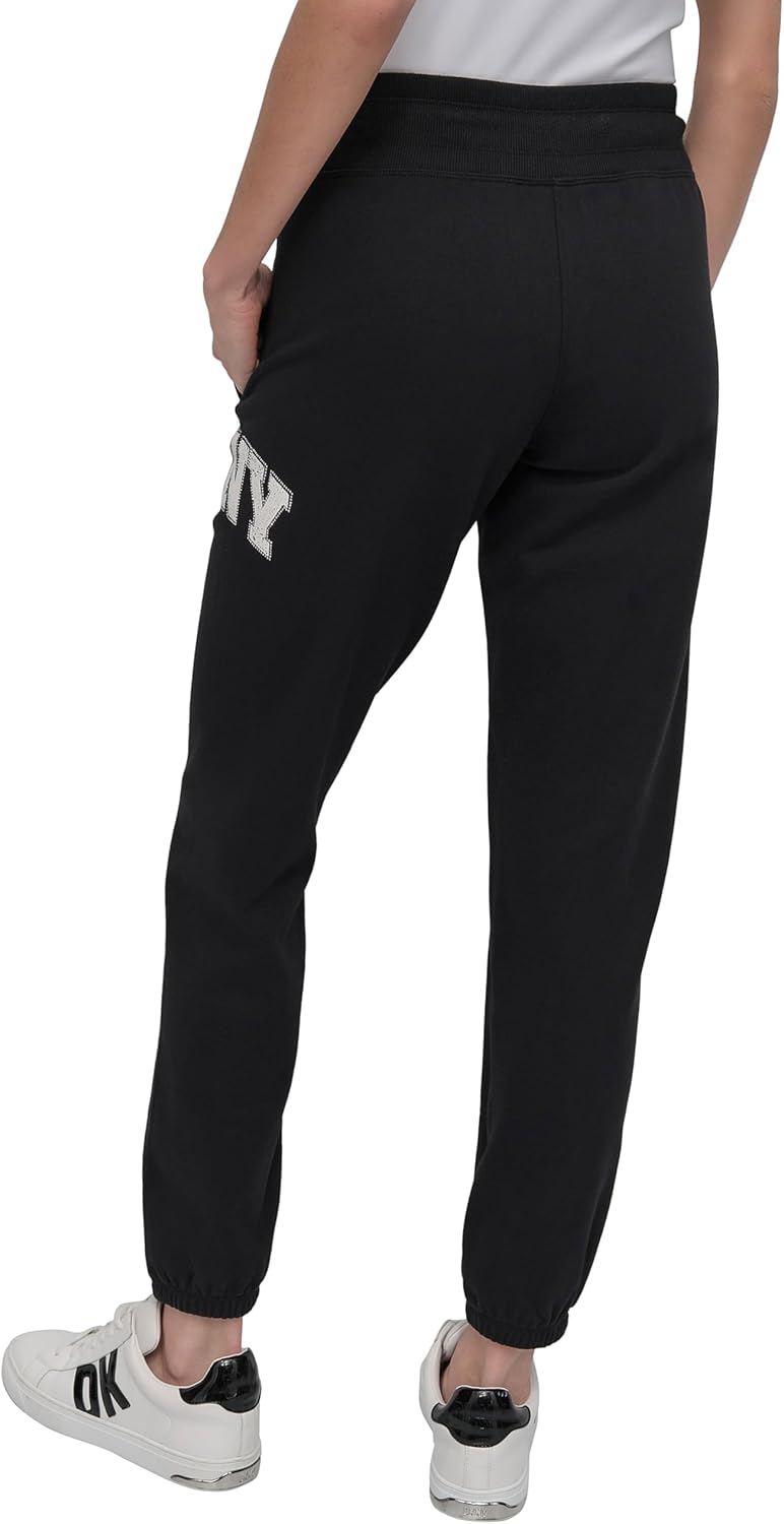 DKNY Womens Drawstring Fleece Jogger Sweatpant - Image 3