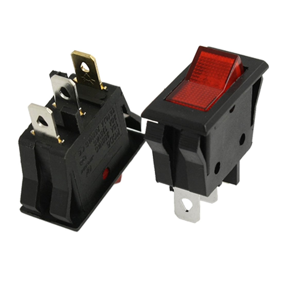 uxcell 10 Pcs x Red Neon Light Lamp On/Off SPST Boat Rocker Switch 15A ...