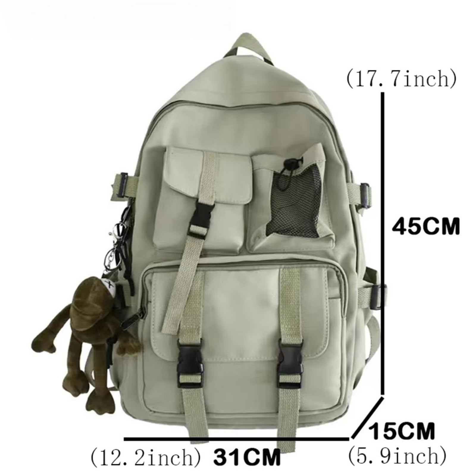 Zaino Multi Tasca Fibbia Zaino, Borsa Scolastica Leggera per Laptop Gli Studenti Universitari Uomini Donne Viaggio Giornaliero-Black