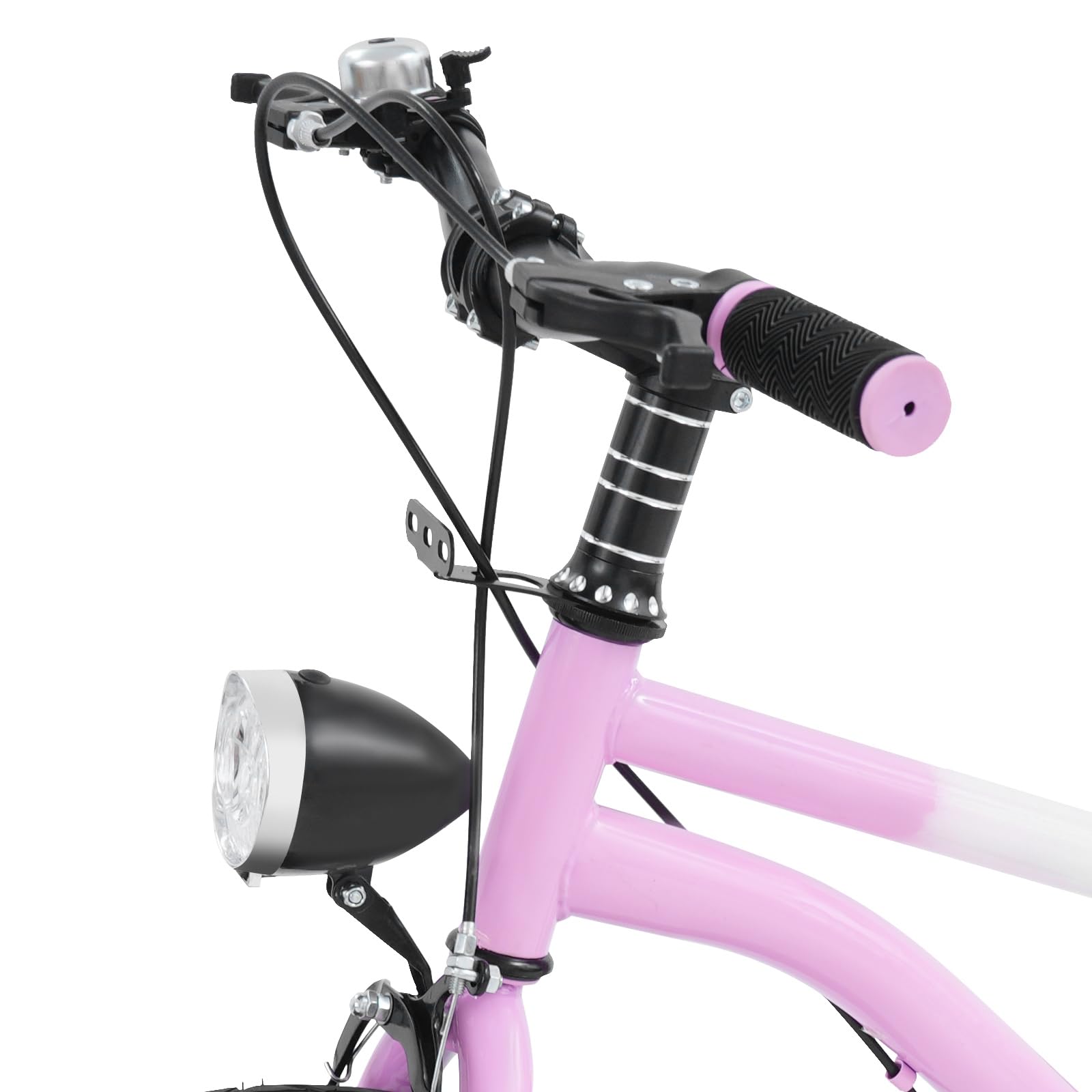 Vélo pour enfant 16 pouces pour filles et garçons à partir de 5 à 8 ans, avec roues stabilisatrices, lampe LED, réglage de la hauteur, alliage d'acier au carbone pour enfants garçons à