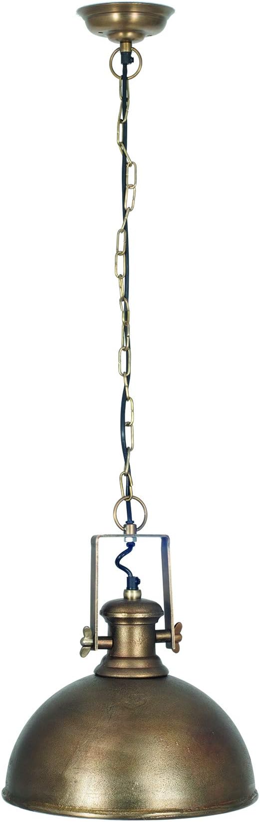 Pacific Lifestyle Metal Bowl Elec Pendant, Antique Brass, 300 x 300 x 1310 mm