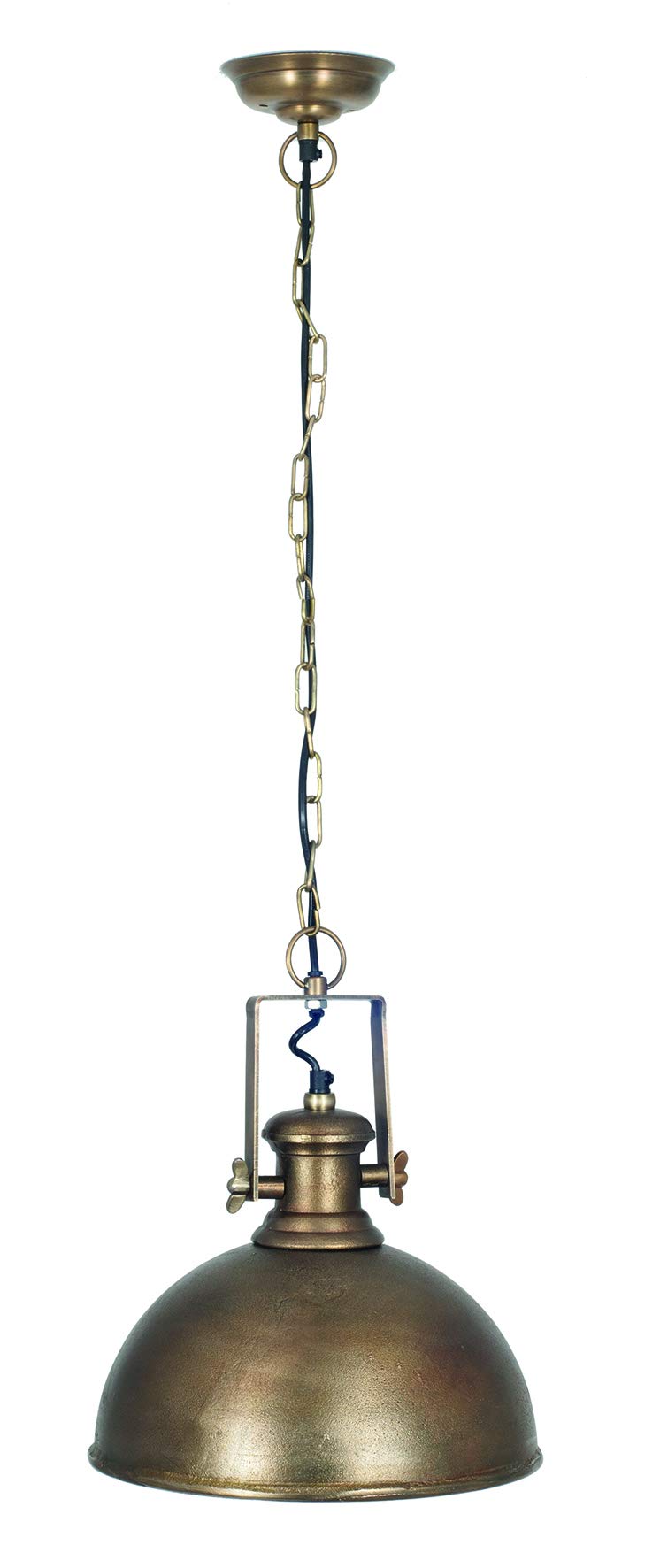 Pacific Lifestyle Metal Bowl Elec Pendant, Antique Brass, 300 x 300 x 1310 mm