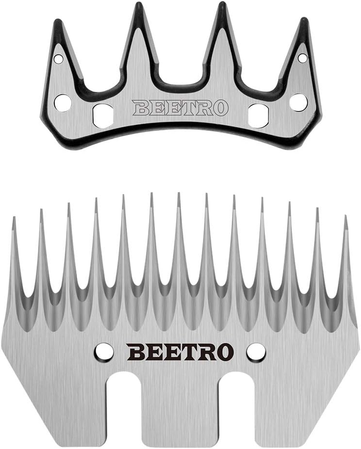 BEETRO Sheep Shears Replacement Blades, Professional Stainless Steel Clipper Blades for Sheep Alpacas Goats and More