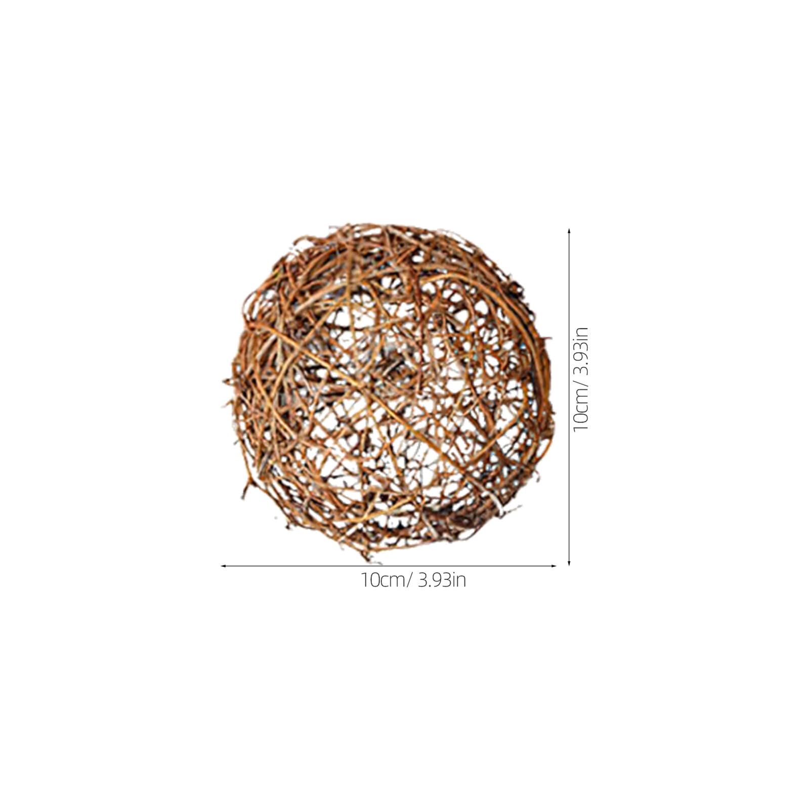 ULTECHNOVO 10 Palline Decorative in Rattan da Appendere 10Pezzi per Natale e Matrimonio, Ornamenti Naturali per Bar, caffè e Decorazioni Domestiche