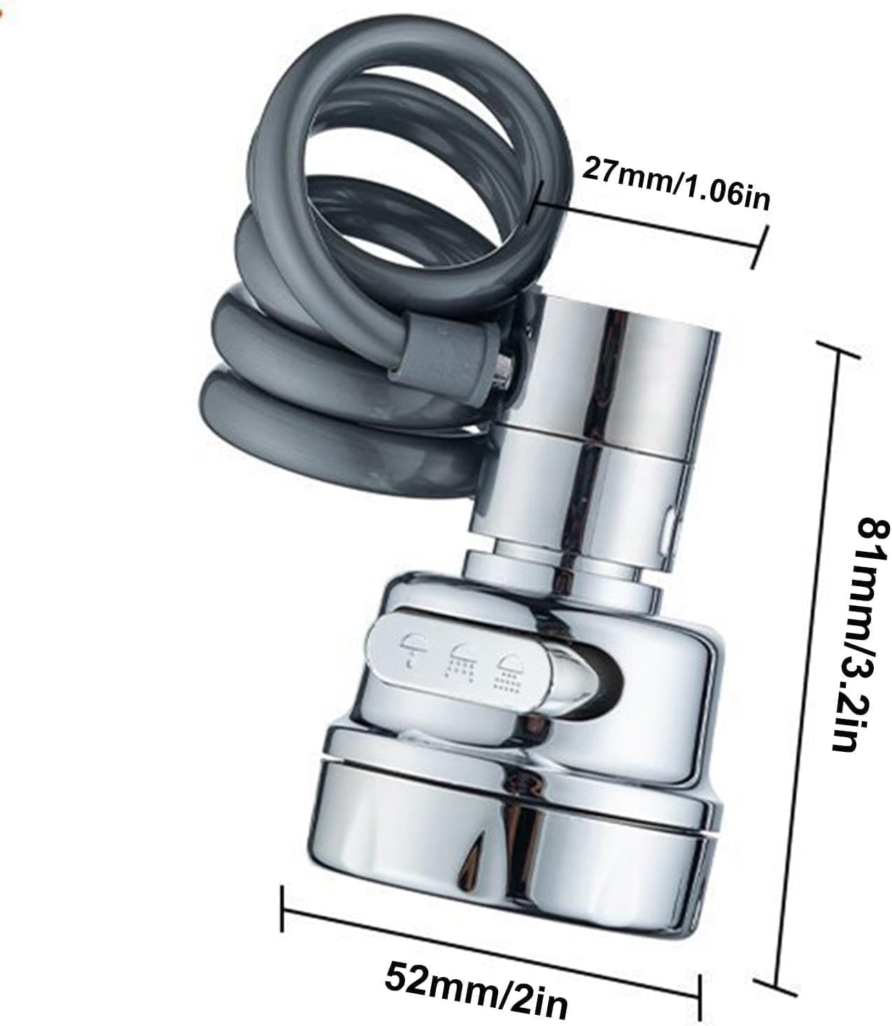 HEJISUN Kitchen Faucet Head Replacement - 3 Spray Modes Aerator, Sink Sprayer With Infinite Angles, Movable Extender for Kitchen Sink (Pack of 1)