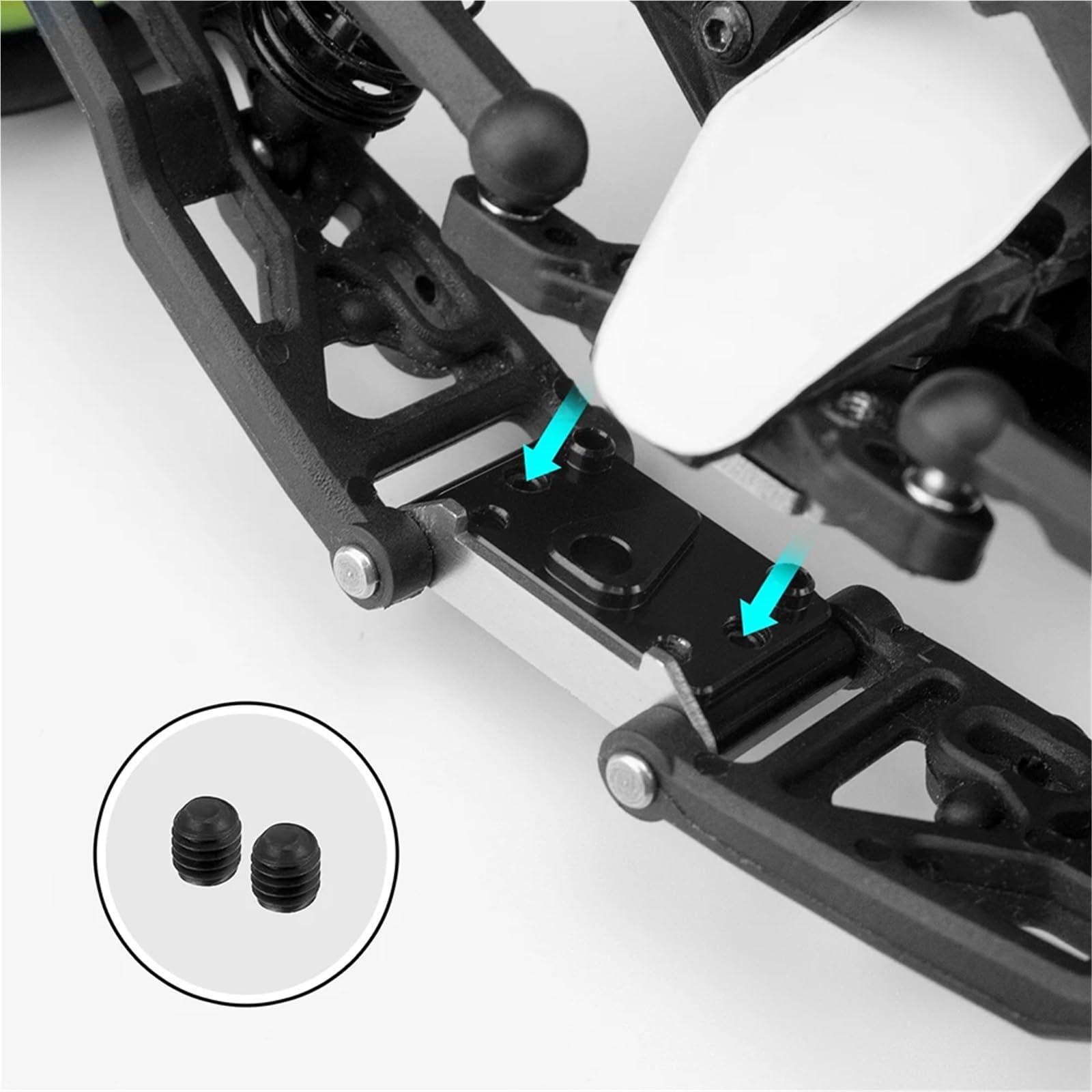 RC Coches Repuestos para Mini-B 2Wd 1/16 RC para Buggy Camión Modelo Piezas Mejora Aleación De Aluminio Conjunto Bloque Pivote Delantero Montaje Brazo