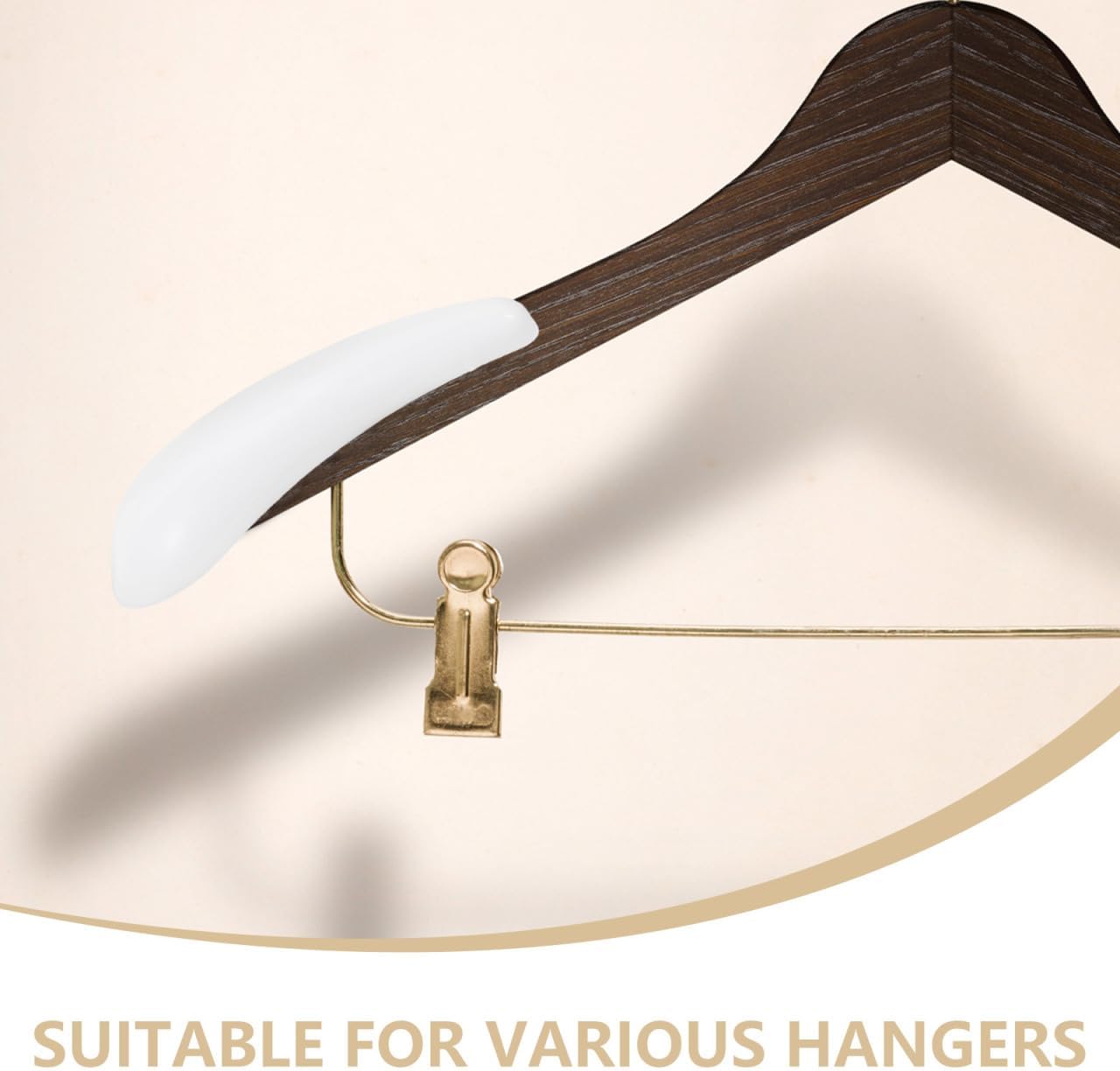 KICHOUSE 5 Pairs Hangers Shoulder Form Shaper White Pad - No Shoulder Bump Cushion Plastic Wide Support Protectors for Closet Wardrobe Hotel Dorm Home
