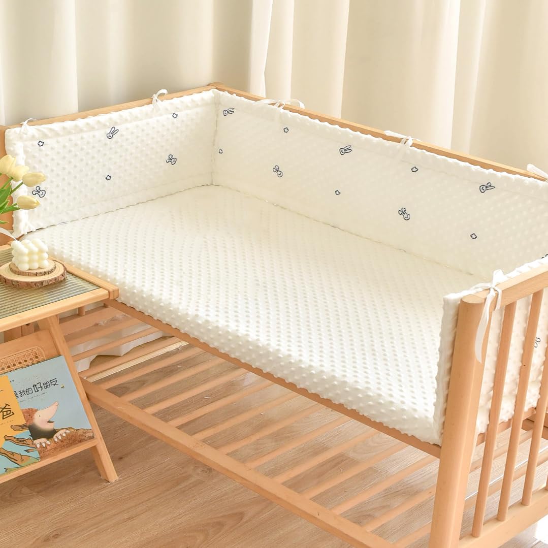 Xiao Ren Airwrap Cot Bumper & Toddler Bed Guard Set, Breathable Mesh Cot Bed Bumper with Adjustable Ties, Universal Safety Rail Cover & Padded Side Protectors for Baby Cot & Parent Bed(B,70 * 28cm)