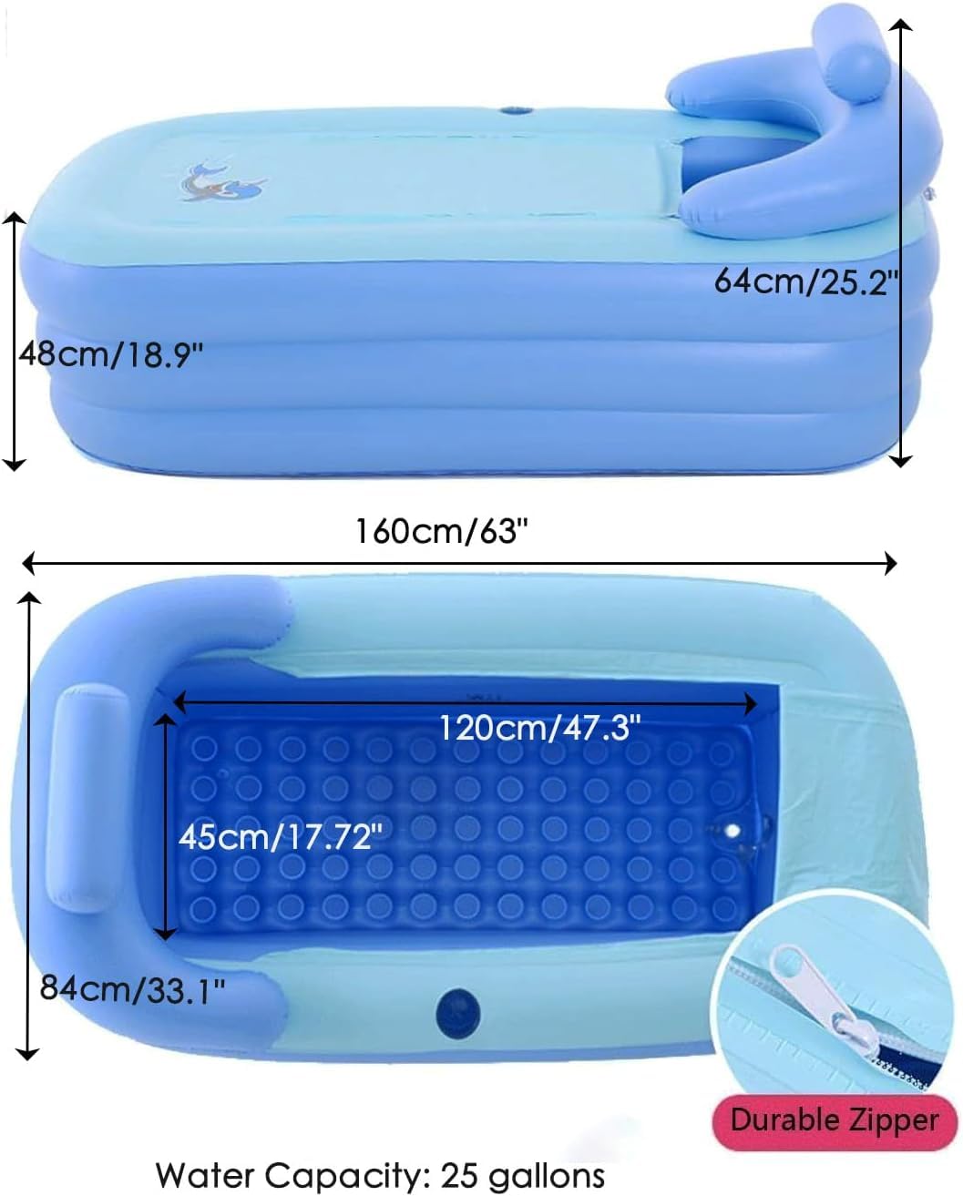 Aufblasbare Badewanne für Erwachsene - Badewanne aufblasbar. Elektropumpe - Stabile 3-Kammer Faltwanne für Garten, Balkon, Camping & Indoor