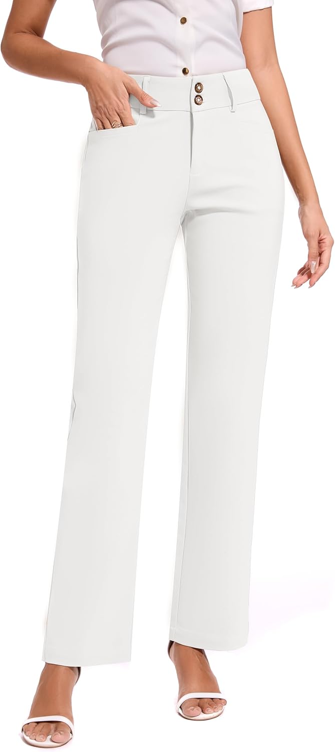 Women Dress Pants Stretch Business Straight Leg with Pockets Wear to Work Casual 2026 Suitpants - Image 5