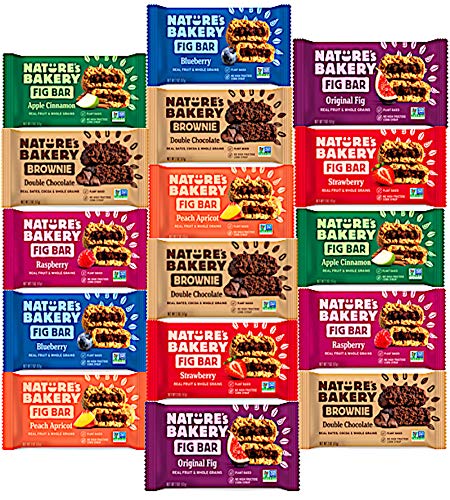 Ultimate Healthy Stone Ground Whole Wheat Fig Bar (16 COUNT) Variety Pack Sampler, All Natural NON GMO Snack Food come in Elegant Luxurious Gift BOX for ALL Occasions