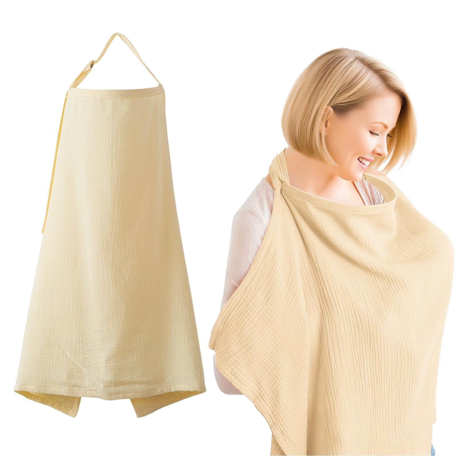 Stillbezug für Babys Stilltuch für Unterwegs Musselin-Abdeckung zum Stillen Stillschal Stillschürze Weicher Und Atmungsaktiver Breastfeeding Cover für Sichtschutz & Sonnenschutz (Khaki)