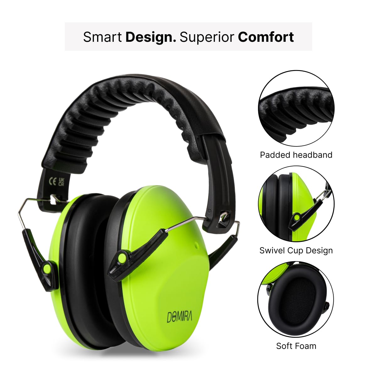 DOMIRA Ear Defenders, Noise Cancelling Ear Muffs For Kids, Hearing Protection, Shooting Ear Defenders, Autism Headphones - Image 3