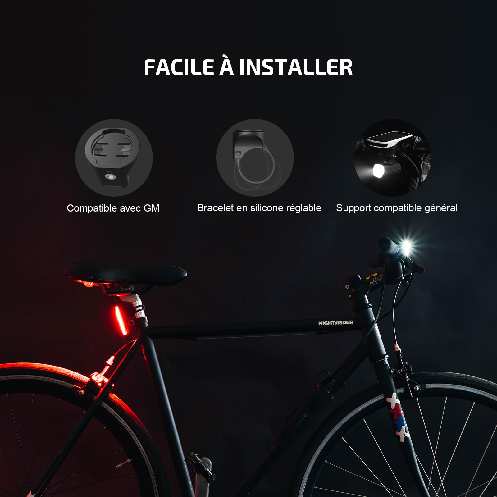 OLIGHT RN400+SEEMEE30C Sets D'éclairage Avant et Arrière Rechargeable LED 400 Lumens Éclairage de Vélo Étanche Durable 5 Modes Lumière de Bicyclette pour l'Extérieur Le Camping et Le Cyclisme