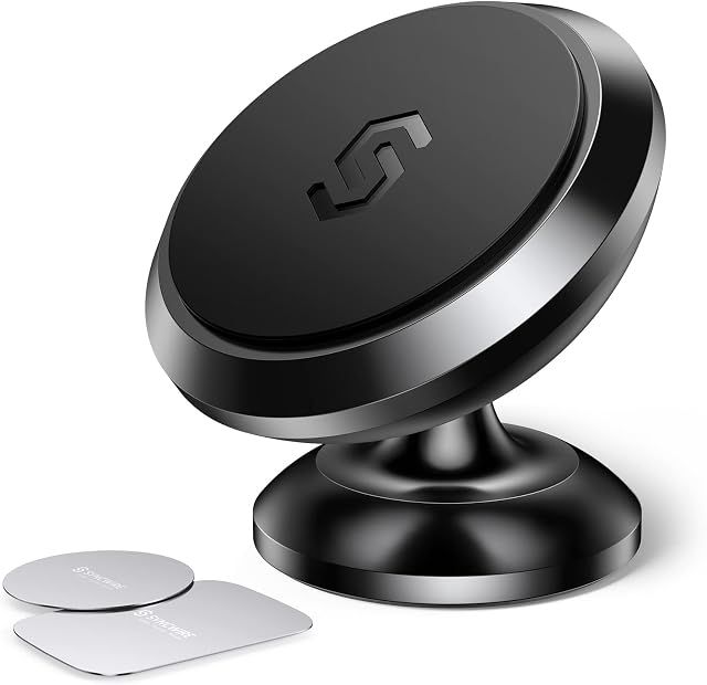 Syncwire Magnetic Car Phone Holder for Dashboard, Cell Phone Car Kits, 360° Adjustable Magnet Cell Phone Mount Compatible with iPhone, Samsung, LG, GPS, Mini Tablet and More (Must Use Metal Plate)
