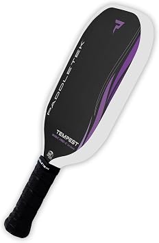 Paddletek Tempest Wave PRO-C 14.3mm - USAPA Approved Pickleball Paddles with Polymer Honeycomb Core - PT-700 Unidirectional Carbon Fiber Torsional Weighting & High Tack Performance Grip