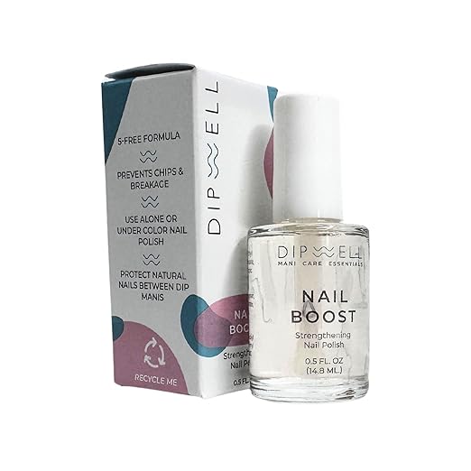 Nail Boost Nail Strengthener for Thin Nails by Dipwell Grow Extra Strong Nails. Excellent Nail Growth Treatment. Enhances Nail Growth Use as Nail Repair for Damaged Nails 0.5 Oz