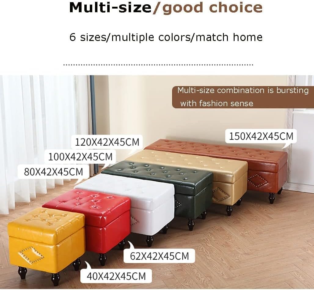 Reposapiés con almacenaje, Taburete con almacenaje, Tela, Taburete Multifuncional para Mesa de Centro, Taburete con almacenaje, sofá, Cambiador de Zapatos, reposapiés, Taburete con