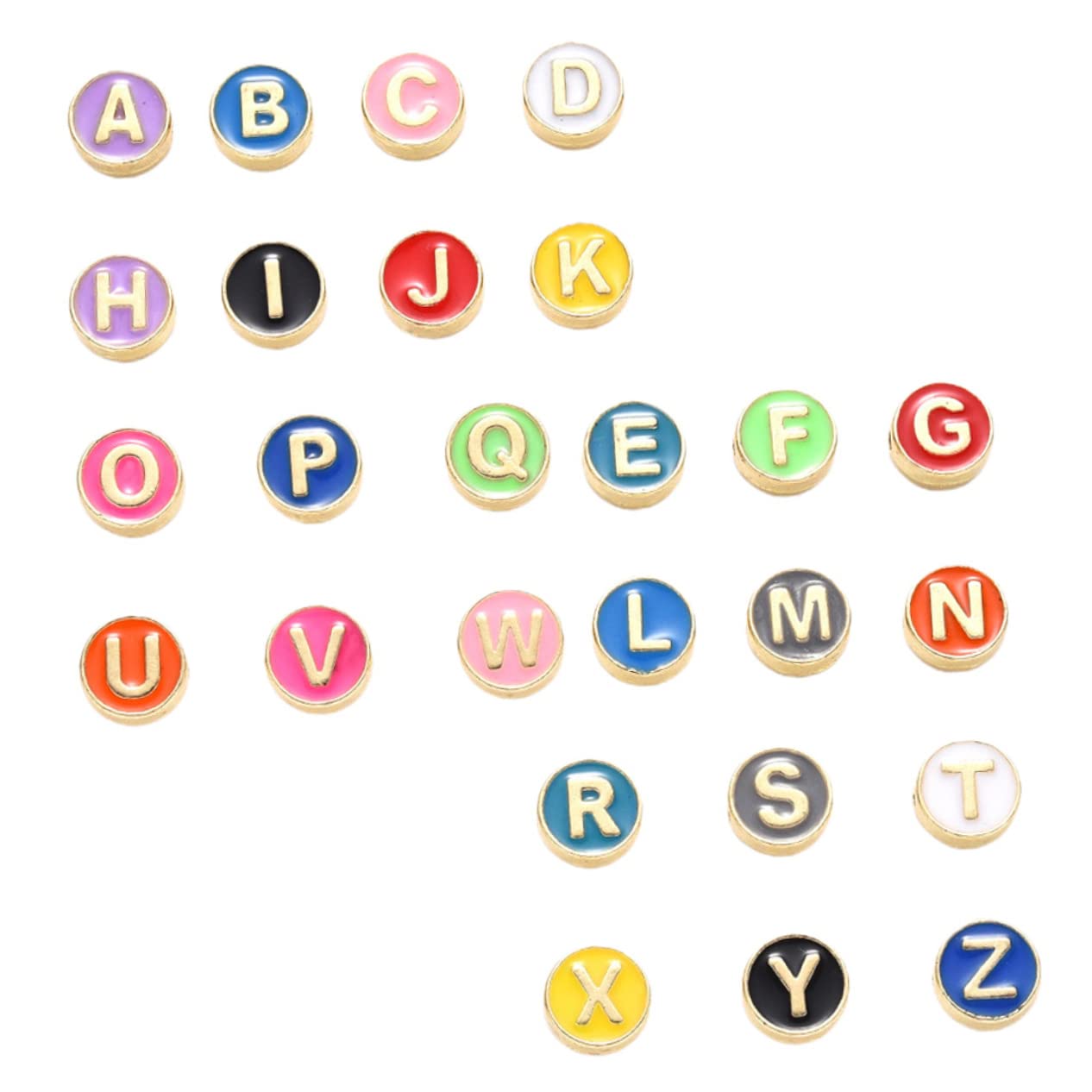 SEWACC 104piezas Coloridos Beads De Letras Del Alfabeto Para Accesorios De Joyas Aleación Sueltos y Creativos Para Pulseras y Collares
