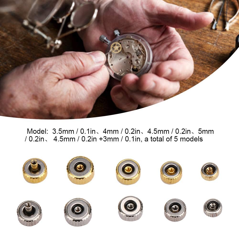 Cimenn Watch Crown Parts, Replacement Watch Crown Parts Waterproof Assorted Watch Crown Parts Replacement Accessories Watch Repairing Tool Kit for Watchmakers and Watch Repairers