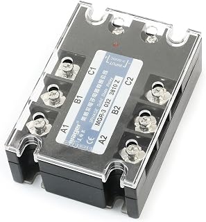 Qtqgoitem DC/AC 3-32V 380V 10A 6 Screw Terminal 3P Clear Cover Solid State Relay SSR (Model: 7eb b24 d07 bd8 b0f)