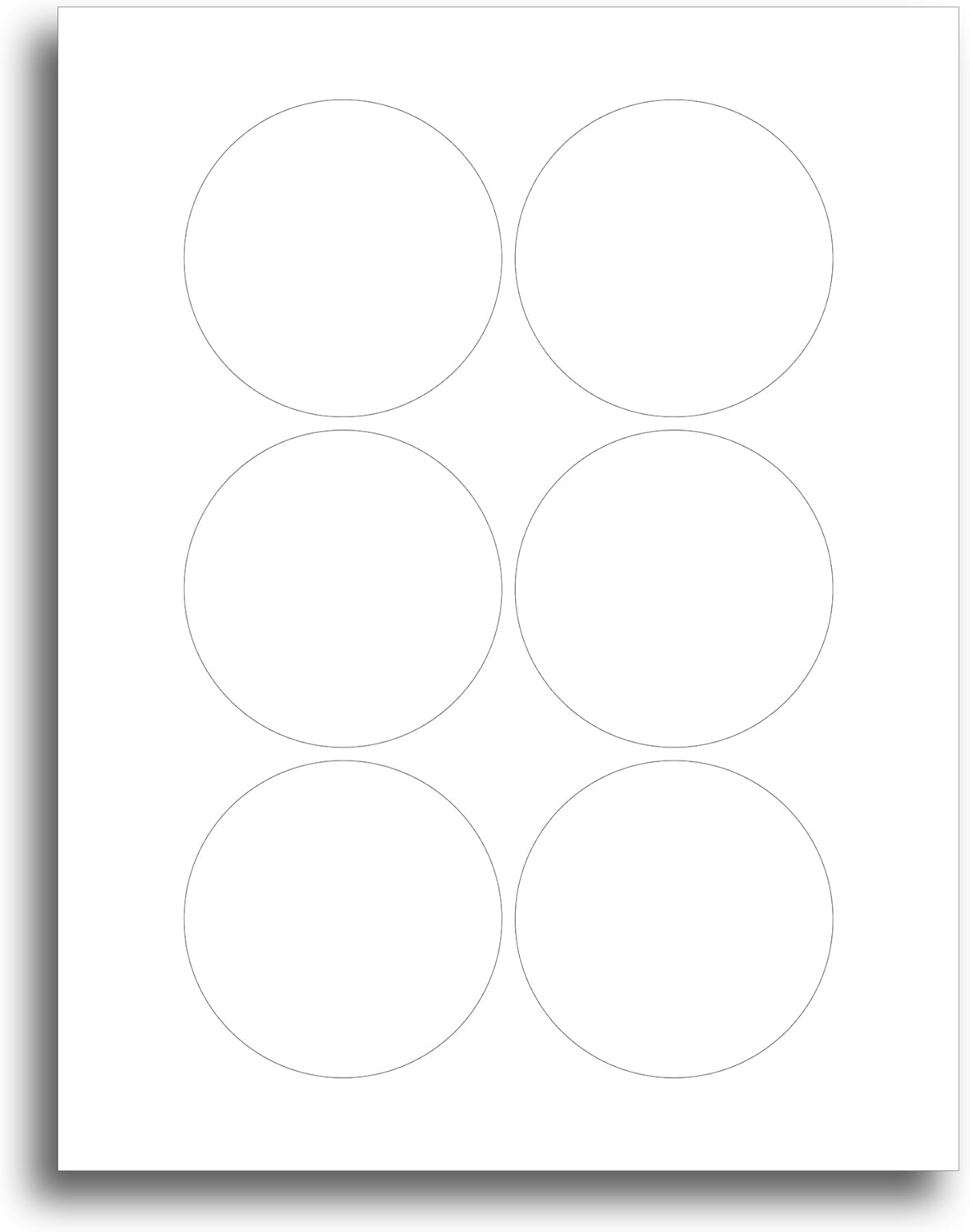 White Adhesive 3 Inch Round Labels - 100 Sheets / 600 Stickers - White Matte Finish Printable 3" Circle Sticker Sheets for Inkjet/Laser Printers