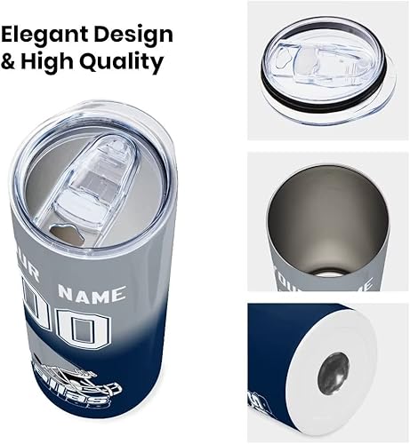 Miniatura 5 de Vasos personalizados aislados taza de café personalizada de acero inoxidable añade tu número de nombre, regalos para fanáticos para hombres y mujeres