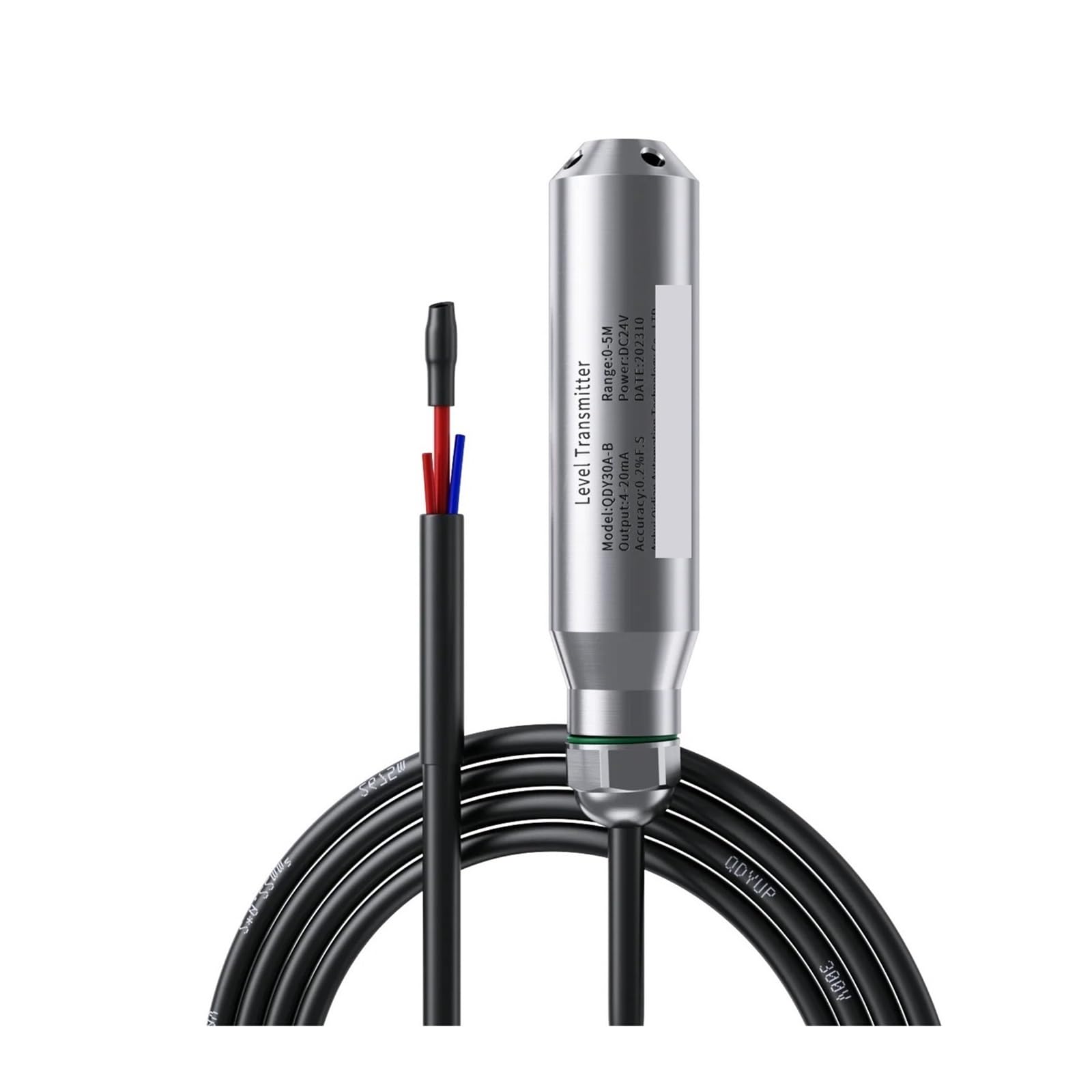 MXXDMOPD Submersible 4-20mA 0-10V Output Hydrostatic Level Sensor Water Tank Liquid DC12-36V DC5V Transducer Meter(25m Range 25m Cable,RS485 Output)