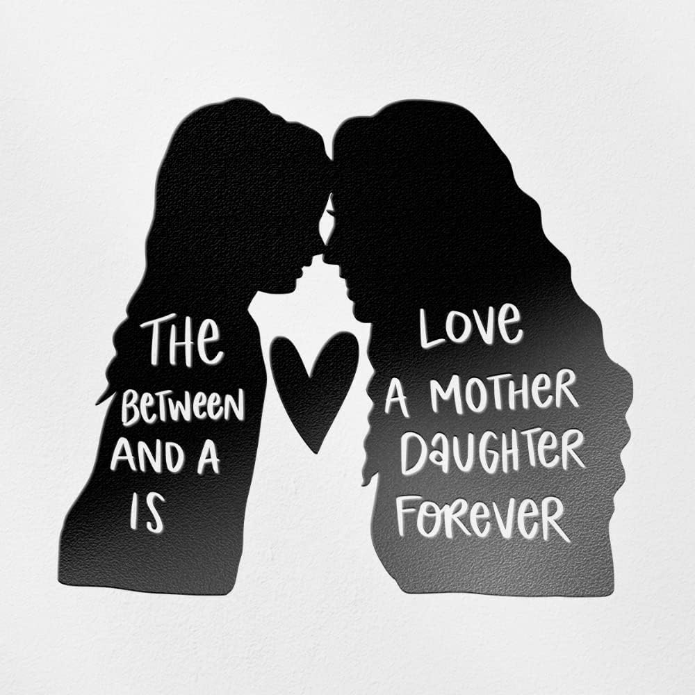 Decal Stickers of Mother Daughter Love (Black) (Set of 2) Premium Waterproof Vinyl Decal Stickers for Laptop Phone Accessory Helmet Car Window Mug Tuber Cup Door Wall - ANDsticg89653BL