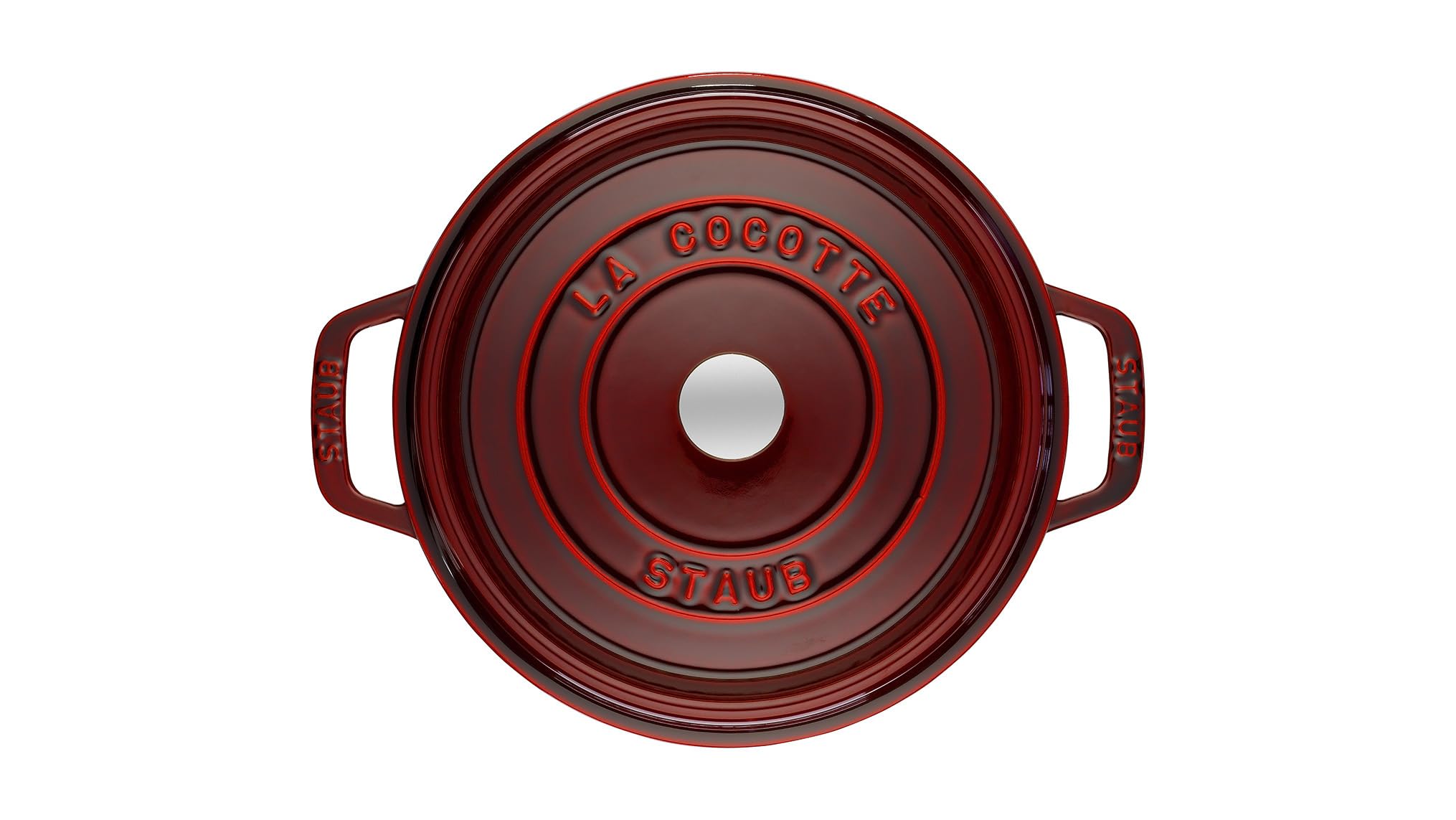STAUB Cocotte, Gusseisen Bräter mit Deckel, 22 cm, 2,6 L, Rund, Alle Herdarten inkl Induktion, Made in France, Grenadine-Rot