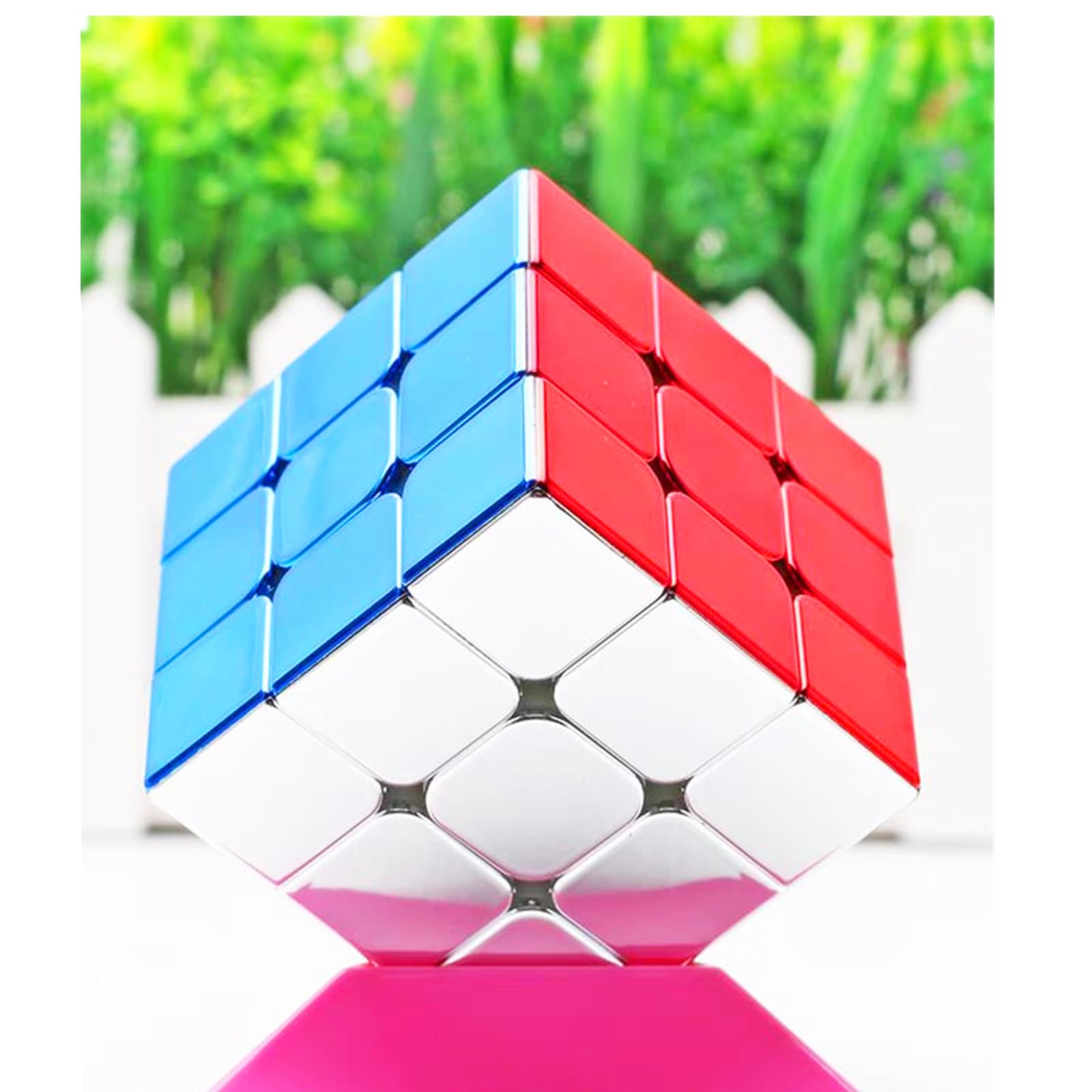 Moyu Meilong 3x3x3 Reflective Metallic Mirror Shiny Stickerless Speed Cube 3x3 Metallic Magic Cube Puzzle Toys