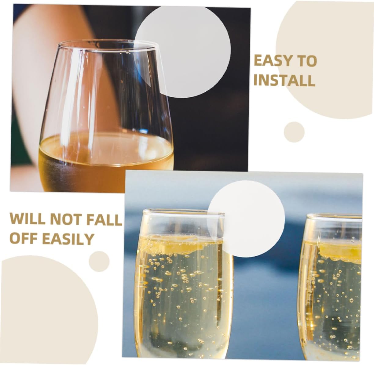Hemobllo 300pcs Round Shaped Acrylic Drink Tags Wine Cup Markers Decorative Drink Stirrers Elegant Party Drinking Tags Delicate Wine Glass Charm