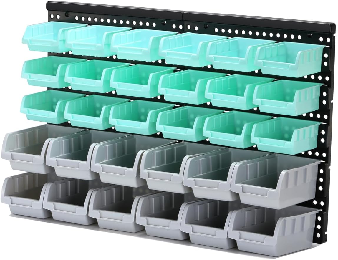 DITTERUN 2 Colors Wall Mounted Storage Bins kit, Tool