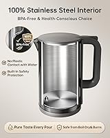 Vista 6 de Electric Kettle with Temperature Control, 1.7L Stainless Steel Hot Water Kettle, 5 Presets for Tea & Coffee, 2H Keep Warm, Fast Boil, Auto Shut-Off