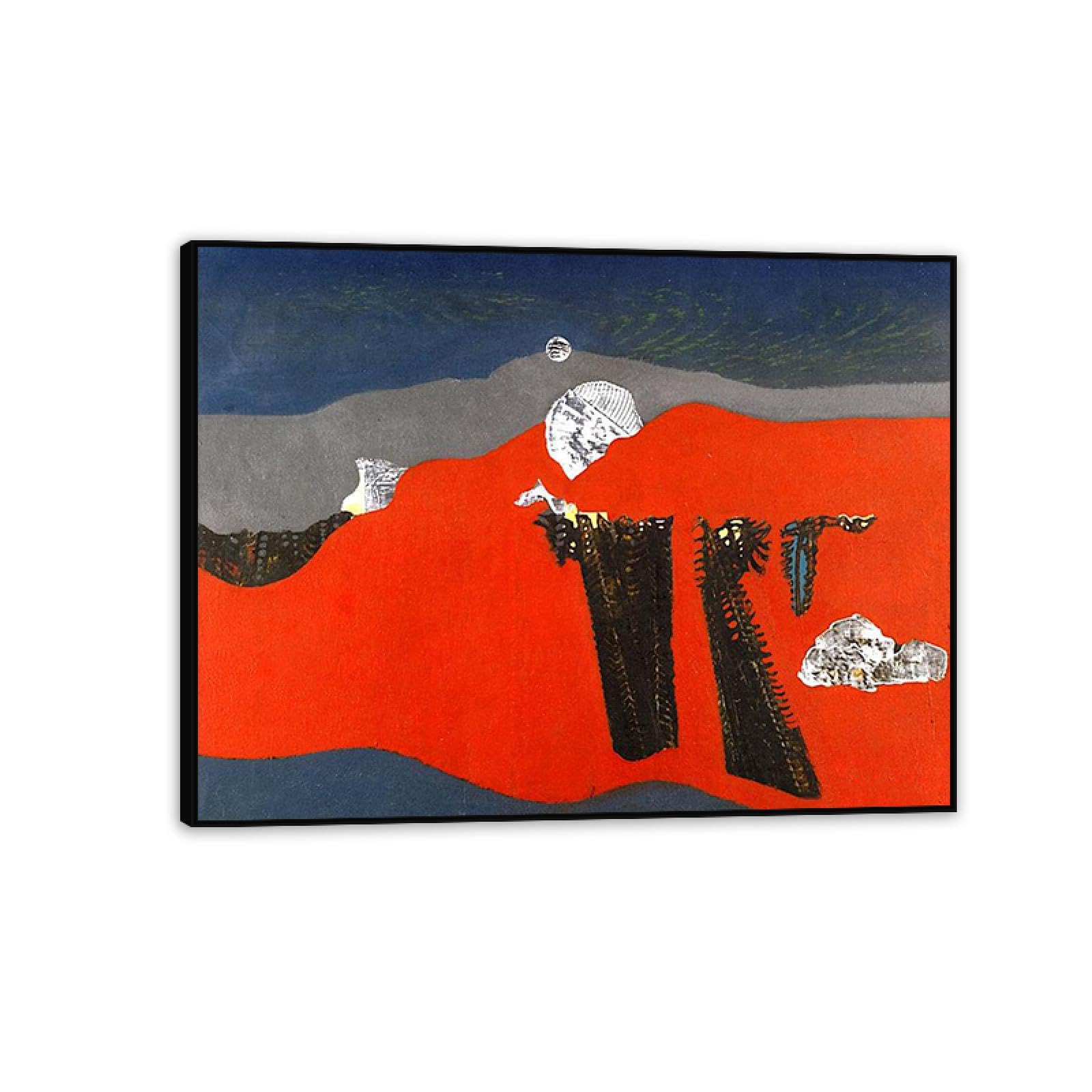 Max Ernst Canvas Wall Art Reproductions of Famous Paintings The Desert Max Ernst Print on Canvas Artwork Wall Decor for Living room bathroom 65x50cm(26x19in) Black Framed