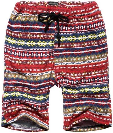 Amazon Future カジュアルコットンショートパンツ エスニック柄 ハーフパンツ L ブルー ミディアムパンツ 通販