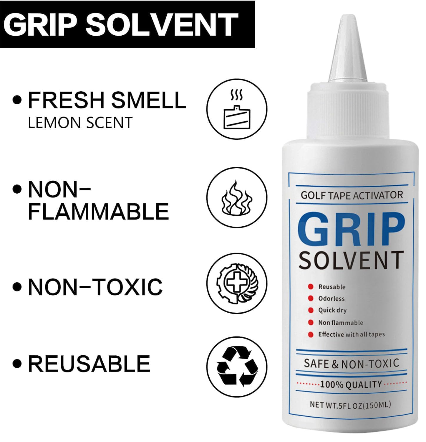 Golfgriff-Sets zum Nachreißen von Golfschlägern, professionelle Qualität, inkl. Grifflösungsmittel, Golfgriff, 15 Streifen, Klebeband, Haken, Klinge, Gummi-Schraubstockklemme und