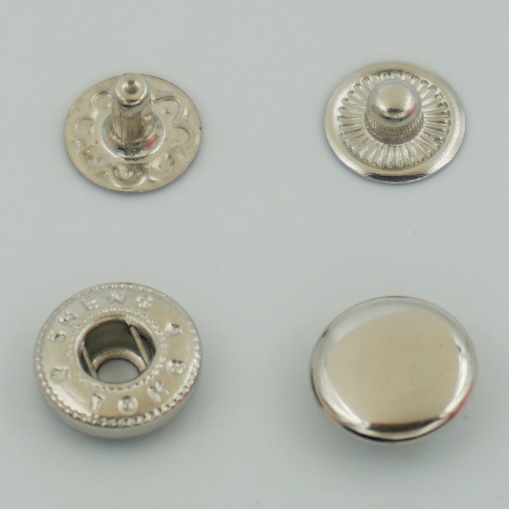 GBSTORE 50 Set Metal Snap Fastener Leather Rapid Rivet Button Sewing 10mm Silvery