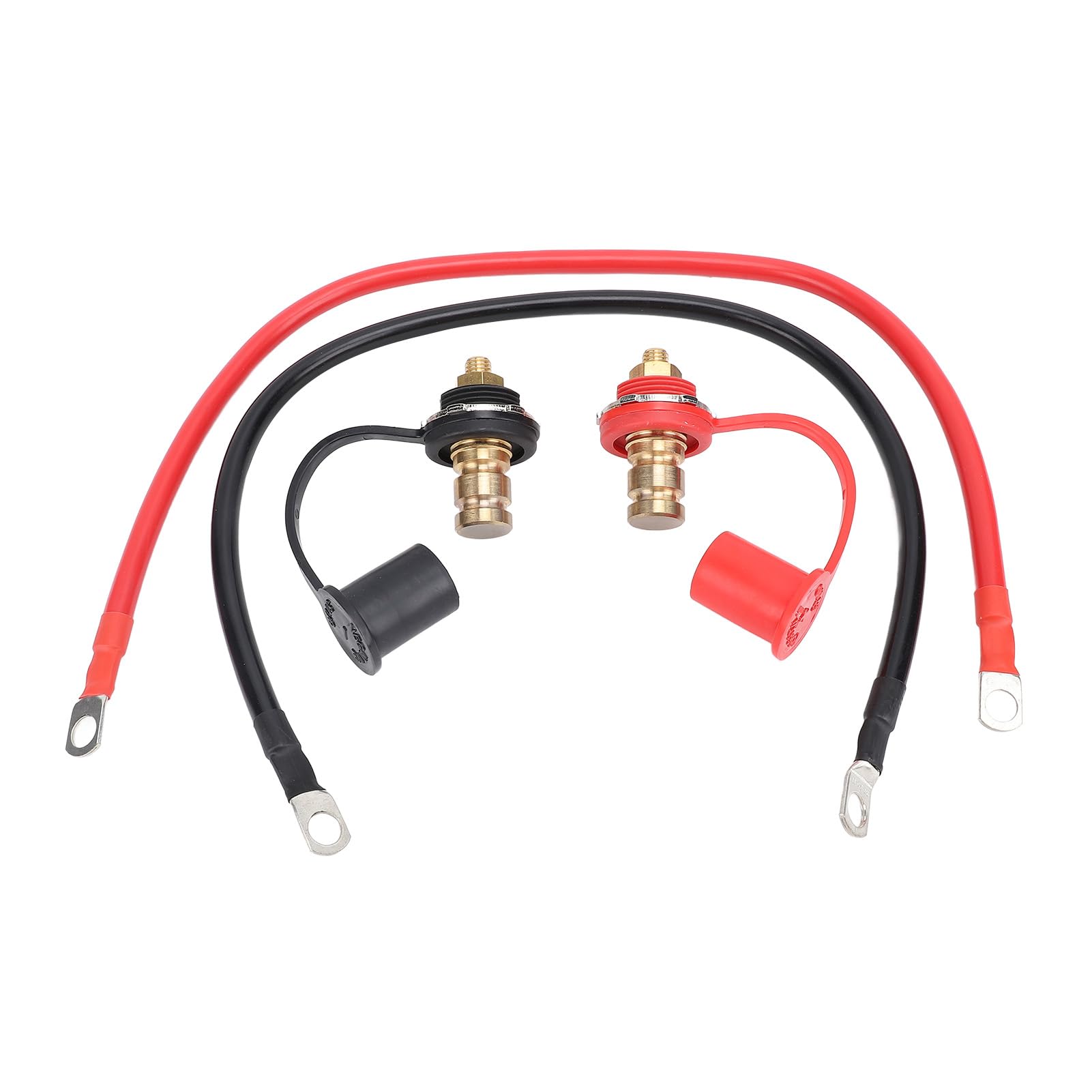 Conectores de Batería de Batería 250a con Cubierta Protectora, Negro Rojo a Través de Terminal de Panel para Camión de Vehículos Recreativos Marinos Automotrices, Cobre (B)