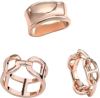 3PCS Metal Scarf Rings for Women, Minimalist Gold-Tone Scarf Clips, Elegant Scarf Buckles & Holders for Shawl, Silk Scarf, or Neck Wrap