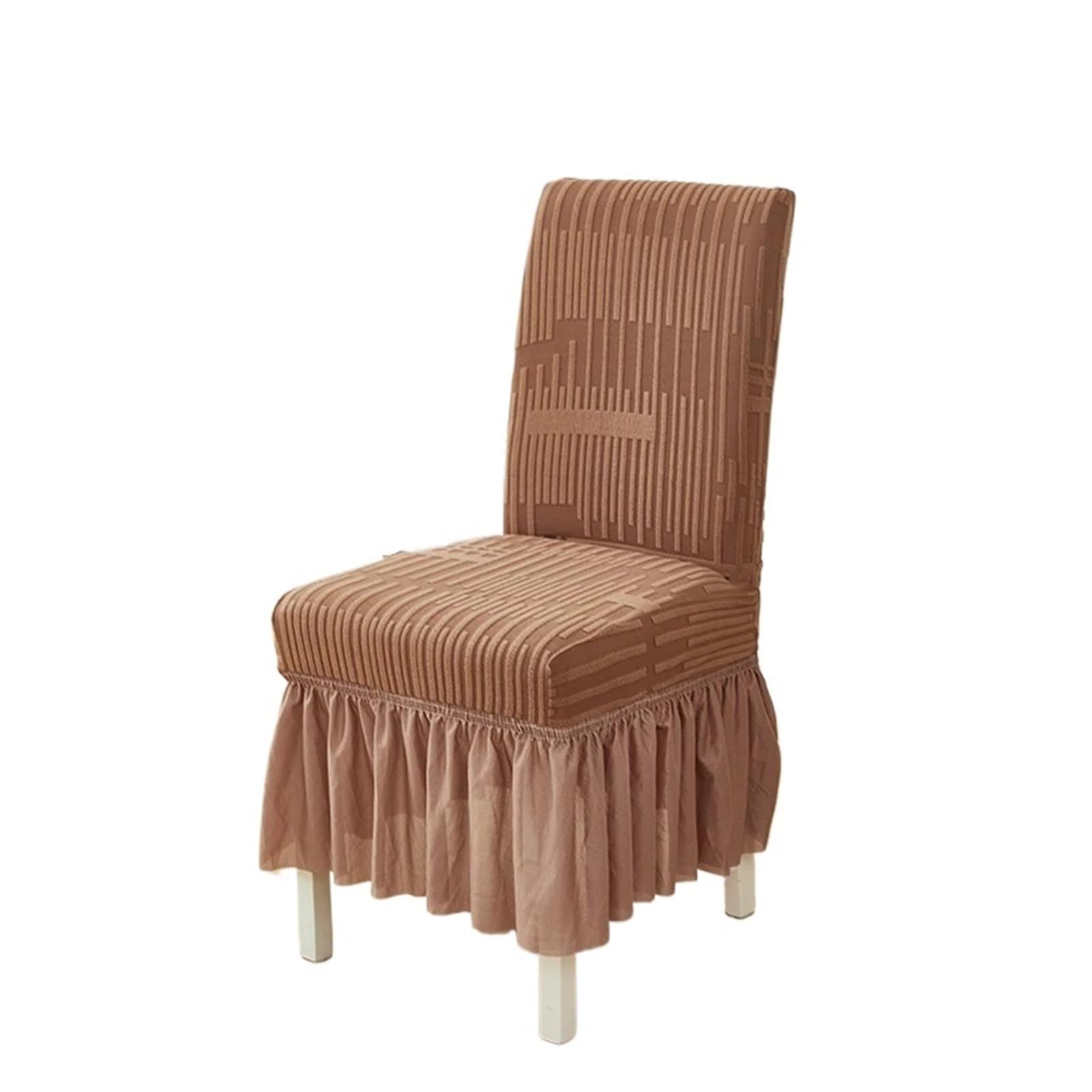 Fundas para sillas de comedor modernas. Falda for silla de comedor, asiento antideslizante elástico for banquete, restaurante, cocina y fiesta, 6 uds(A2 Khaki)