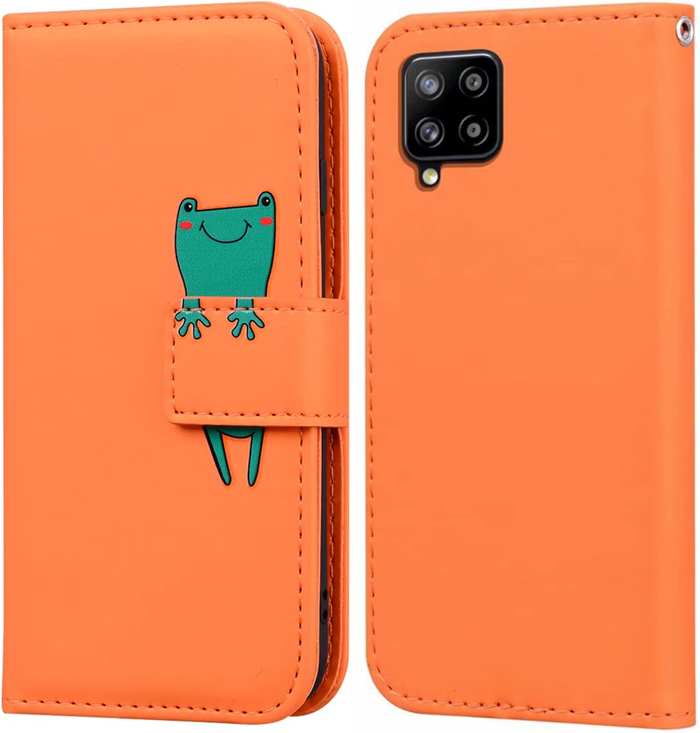 Lukasi For Samsung Galaxy A12 5g Case 6 5 Cartoon Pattern Folding Stand Pu Leather Wallet Flip Cover With Tpu Inner Shell Card Slots Magnetic Closure Samsung Galaxy A12 5g Orange Frog Amazon Co Uk Luggage