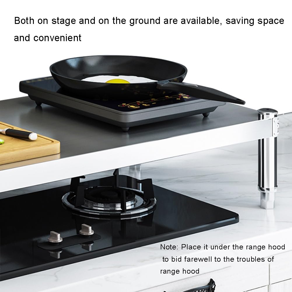 Soporte para horno microondas, organizador de encimera de acero inoxidable para olla arrocera, solución de almacenamiento de cocina, diseño que ahorra espacio, suministros de cocina resistentes