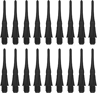 OMJMYY 100 Piezas Puntas Dardos Plastico para Dardos,2BA Thread Color Negro,Puntas Dardos Suaves Ideal Fácil Reemplazar para Objetivo Electrónico