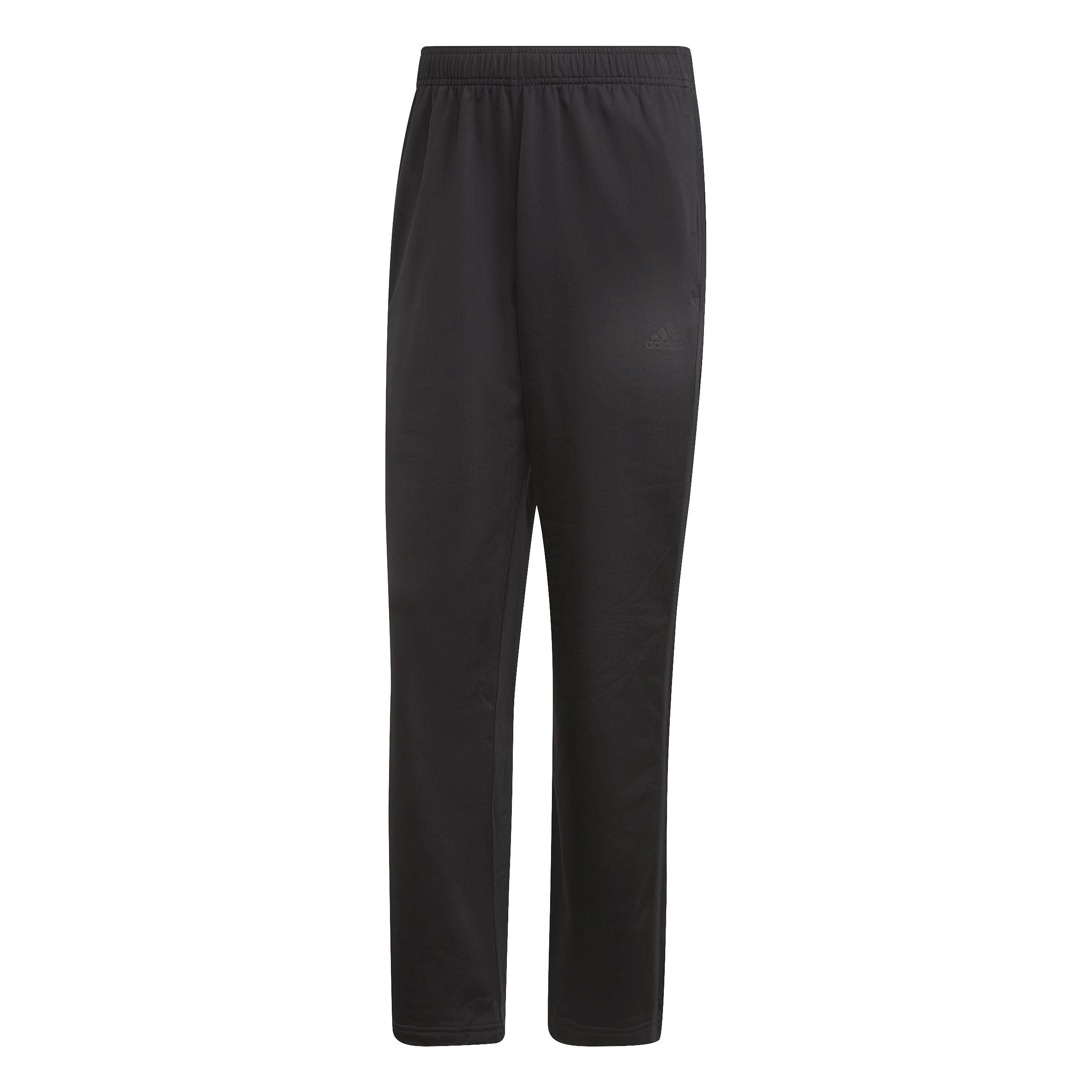 Adidas Men's Black/Black Essentials Warm-Up Open Hem 3-Stripes Tracksuit Bottoms, 4X-Large Tall